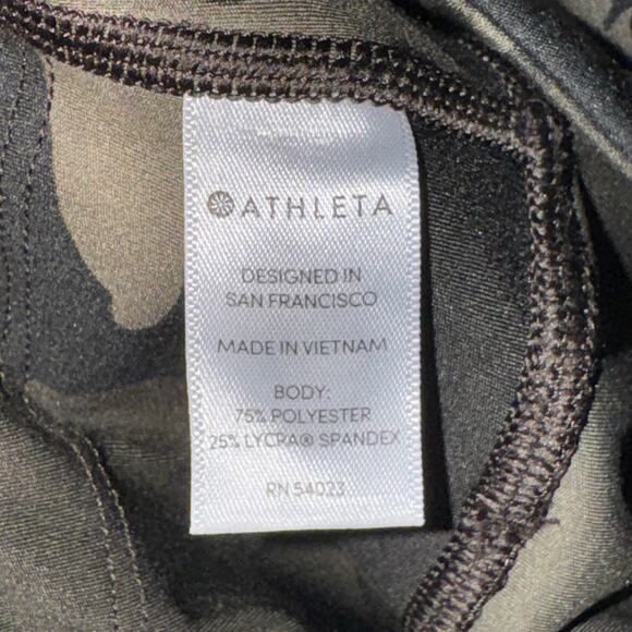 Athleta Run Free Camo 7/8 Tight Womens Size LP Petite Green High Rise Zip Pocket - Picture 8 of 8